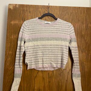 Aritzia Babaton Multicolored Striped Cropped Sweater